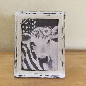 Farmhouse Americana cow picture 5x7